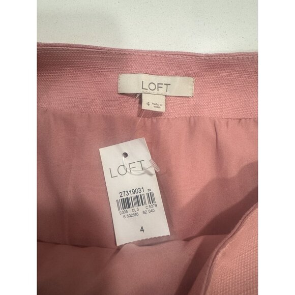 Loft Womens Pink Floral Embroidered A-Line Skirt Size 4 Cotton - Picture 3 of 6